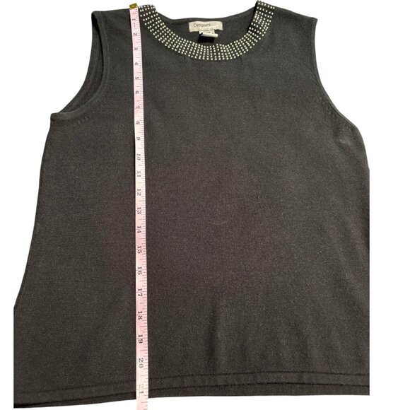 Designers Originals Petite black 2 piece beaded sweater tank w cardigan sz PM - Picture 13 of 16